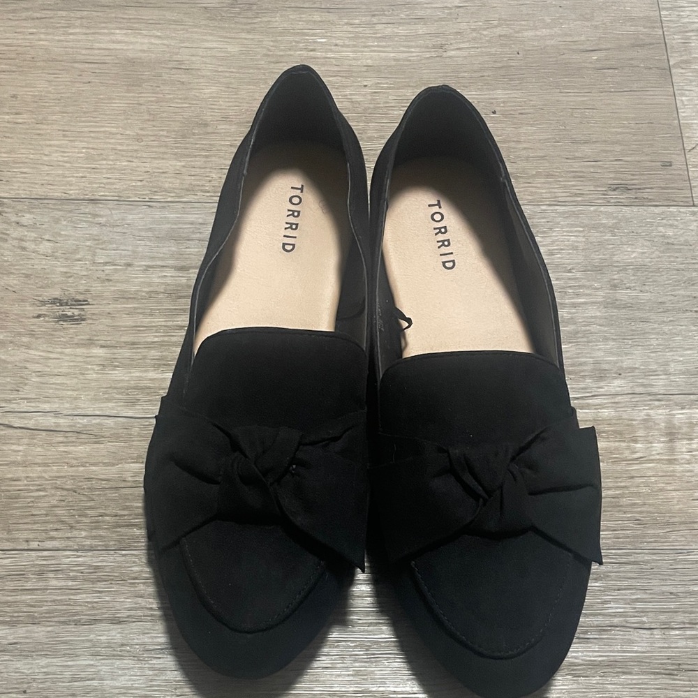 Torrid Black Flats with Bow Accent